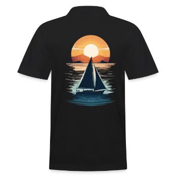 Coucher de soleil Sailing Adventure Sea - Polo Homme - noir - Dos - Kai (181cm)