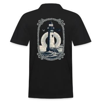 Phare Hobby Pêcheur Marin Style Vintage - Polo Homme - noir - Dos - Kai (181cm)
