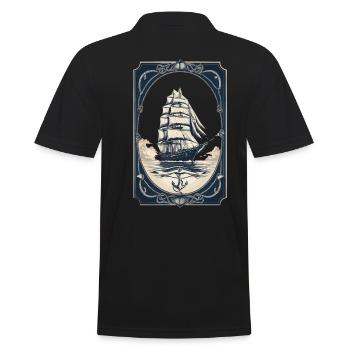 Voilier maritime Aventure Romance - Polo Homme - noir - Dos - Kai (181cm)