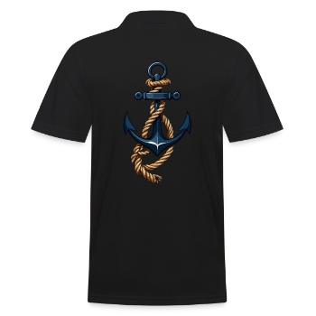 Esthétique Ancre Design Hobby Pêcheur Marin - Polo Homme - noir - Dos - Kai (181cm)