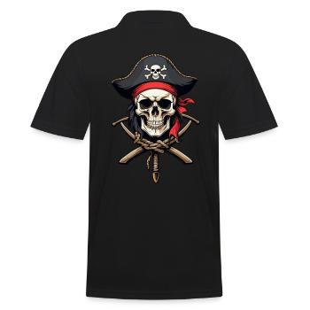 Drapeaux de pirate crâne Jolly Roger costume de pirate - Polo Homme - noir - Dos - Kai (181cm)