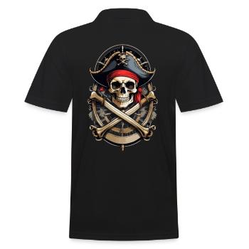 Piratenflaggen Skull Jolly Roger Pirat Kostüm - Männer Poloshirt - Schwarz - Hinten - Kai (181cm)
