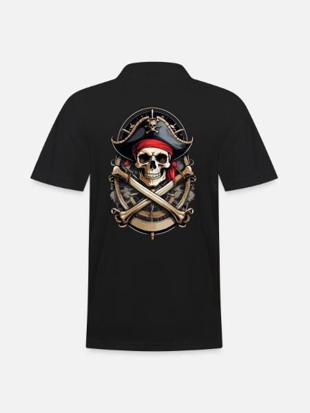 Drapeaux de pirate crâne Jolly Roger costume de pirate - Polo Homme - noir