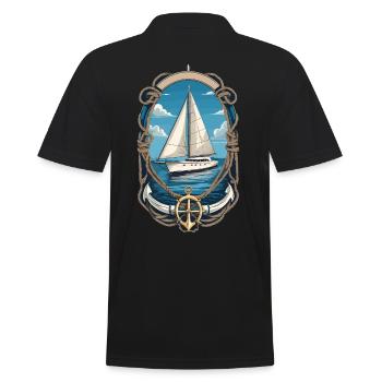 äSegelboot Abenteuer Auf Hoher See - Männer Poloshirt - Schwarz - Hinten - Kai (181cm)