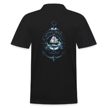 Maritime Adventure Sailboat Anchor - Men's Polo Shirt - black - Back - Kai (181cm)