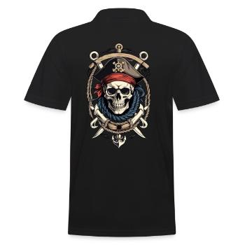 Drapeaux de pirate crâne Jolly Roger costume de pirate - Polo Homme - noir - Dos - Kai (181cm)