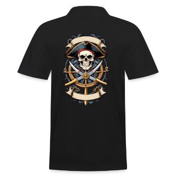 Drapeaux de pirate crâne Jolly Roger costume de pirate - Polo Homme - noir - Dos - Kai (181cm)