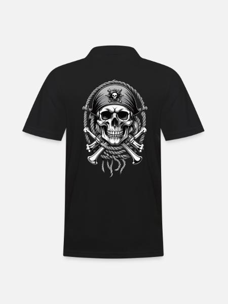 Drapeaux de pirate crâne Jolly Roger costume de pirate - Polo Homme - noir
