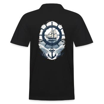 Maritime Adventure Sailing Ship - Men's Polo Shirt - black - Back - Kai (181cm)