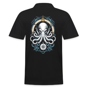Octopus Sea Monster Pêcheur Capitaine Voilier - Polo Homme - noir - Dos - Kai (181cm)