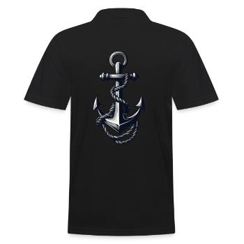 Aesthetic Anchor Design - Men's Polo Shirt - black - Back - Kai (181cm)