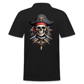 Drapeaux de pirate crâne Jolly Roger costume de pirate - Polo Homme - noir - Dos - Kai (181cm)