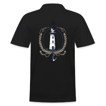 Phare Hobby Pêcheur Marin Style Vintage - Polo Homme - noir - Dos - Kai (181cm)