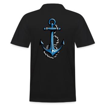 Aesthetic Anchor Design - Men's Polo Shirt - black - Back - Kai (181cm)