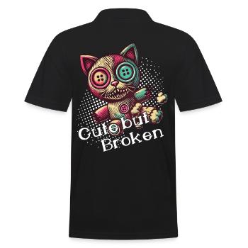 Mental Psychopath Cute But Broken - Men's Polo Shirt - black - Back - Kai (181cm)