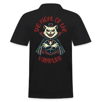 Vampire Cat The Night of the Vampurr - Men's Polo Shirt - black - Back - Kai (181cm)