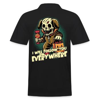 Halloween squelette chien collection de bonbons - Polo Homme - noir - Dos - Kai (181cm)