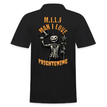 Halloween Pumpkin Head M.I.L.F Man I Love - Men's Polo Shirt - black - Back - Kai (181cm)