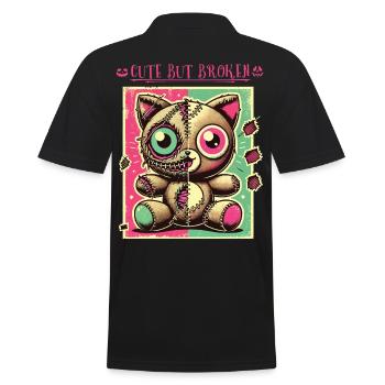 Mental Psychopath Cute But Broken Design - Men's Polo Shirt - black - Back - Kai (181cm)