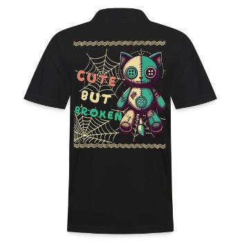 Mental Psychopath Cute But Broken Design - Men's Polo Shirt - black - Back - Kai (181cm)