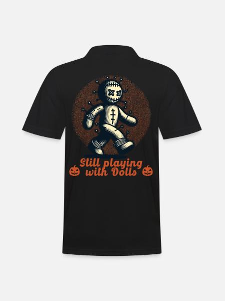 Voodoo Doll Creepy Party Design - Men's Polo Shirt - black