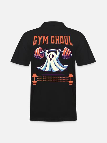 Gym Ghoul Halloween Fitness Ghost - Men's Polo Shirt - black