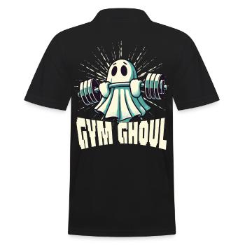 Gym Ghoul Creepy Fitness Ghost - Men's Polo Shirt - black - Back - Kai (181cm)