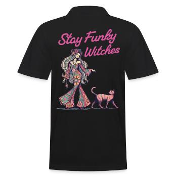 Lustiger Hexen Spruch Katzenliebhaber Hexe - Männer Poloshirt - Schwarz - Hinten - Kai (181cm)