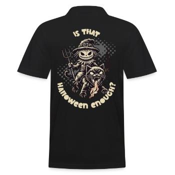 Halloween Mood Pure Creepy Evil Witch With - Men's Polo Shirt - black - Back - Kai (181cm)