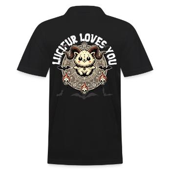 Luzifer Liebt Dich Mystischer Stil - Männer Poloshirt - Schwarz - Hinten - Kai (181cm)