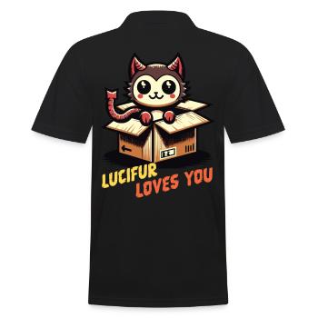 Lucifur Loves You Dessin Animé Motif Chat - Polo Homme - noir - Dos - Kai (181cm)