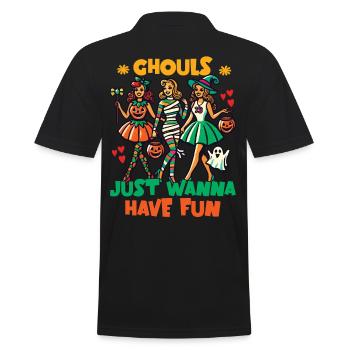 Ghouls Just want to Have Fun Halloween Fun - Men's Polo Shirt - black - Back - Kai (181cm)