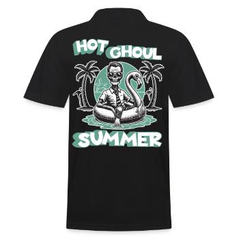 Heiße Ghoul Sommer Vibes Für Dich - Männer Poloshirt - Schwarz - Hinten - Kai (181cm)