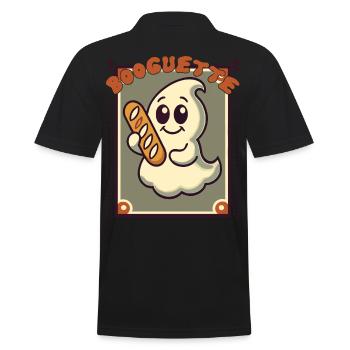 Ghost with baguette for Booguette fans - Men's Polo Shirt - black - Back - Kai (181cm)