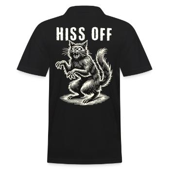 Hiss Off Gruselige Katze Humorvoll - Männer Poloshirt - Schwarz - Hinten - Kai (181cm)