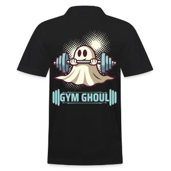 Gym Ghoul Funny Halloween Fitness Motif - Men's Polo Shirt - black - Back - Kai (181cm)