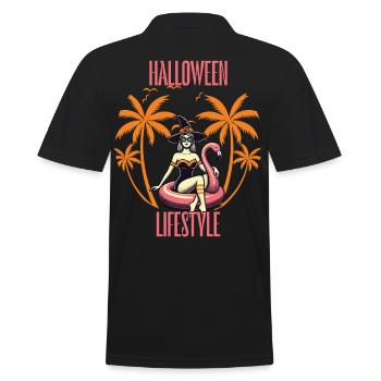 Halloween Mode de vie Sorcière de plage - Polo Homme - noir - Dos - Kai (181cm)