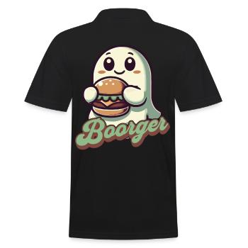 Ghost Boorger Hamburger Freund - Men's Polo Shirt - black - Back - Kai (181cm)