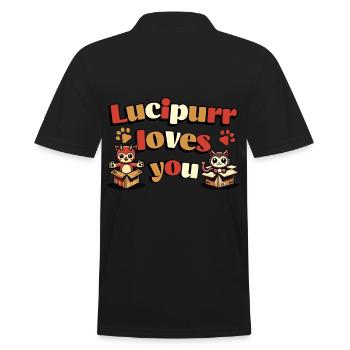 Drôles de chats Lucipurr t’aime - Polo Homme - noir - Dos - Kai (181cm)