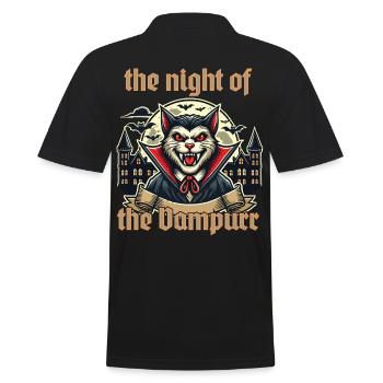 Vampire Cat Night of the Steamer - Men's Polo Shirt - black - Back - Kai (181cm)