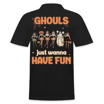 Ghouls Just want to Have Fun Halloween Fun - Men's Polo Shirt - black - Back - Kai (181cm)