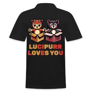 Lucipurr t’aime chats de dessin animé - Polo Homme - noir - Dos - Kai (181cm)