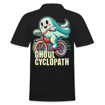 Cycling ghosts for Halloween - Men's Polo Shirt - black - Back - Kai (181cm)