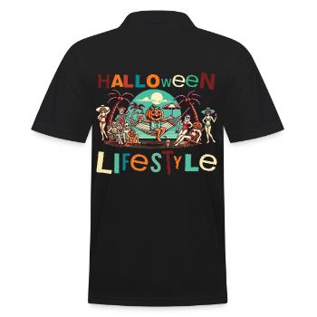 Relaxed Halloween lifestyle - Men's Polo Shirt - black - Back - Kai (181cm)
