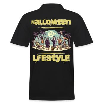 Halloween Lifestyle Strand-Party Spaß - Männer Poloshirt - Schwarz - Hinten - Kai (181cm)