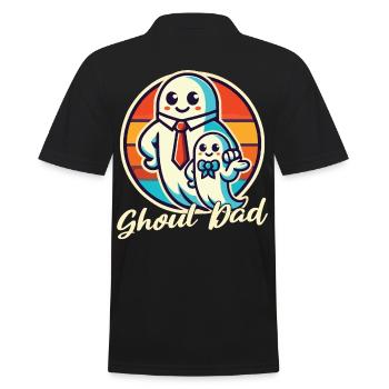 Ghoul Dad Ghost Family Fun - Men's Polo Shirt - black - Back - Kai (181cm)