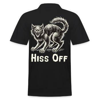 Cat Lover Halloween Hiss Off - Men's Polo Shirt - black - Back - Kai (181cm)
