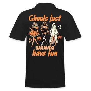 Ghouls Just want to Have Fun Halloween Style - Men's Polo Shirt - black - Back - Kai (181cm)