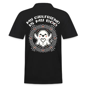Meine Freundin Ist Mein Boo Liebe Geister - Männer Poloshirt - Schwarz - Hinten - Kai (181cm)