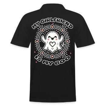 Ma copine est mon boo ghost love - Polo Homme - noir - Dos - Kai (181cm)